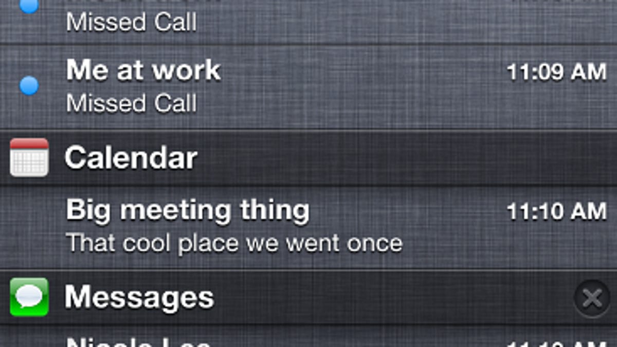 Notifications Center on iPhone iOS 5