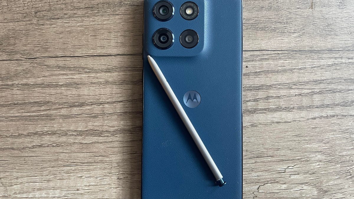 Moto G Stylus with stylus on back