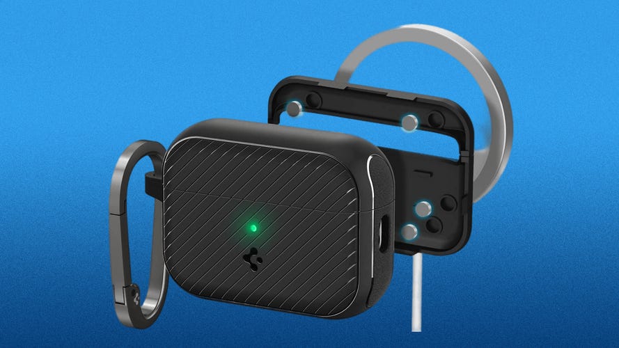 The Spigen Mag Armor is a tough case for the AirPods Pro 2 with built-in magnets
