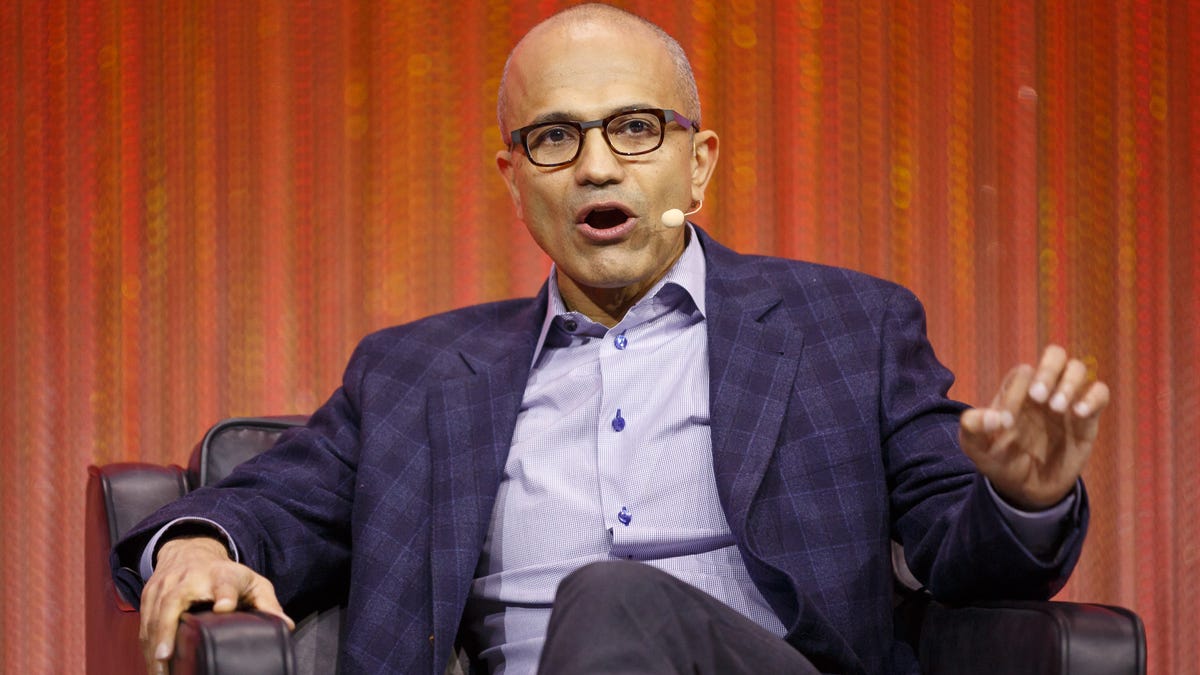 Microsoft's Satya Nadella speaks at LeWeb 2013 in Paris.