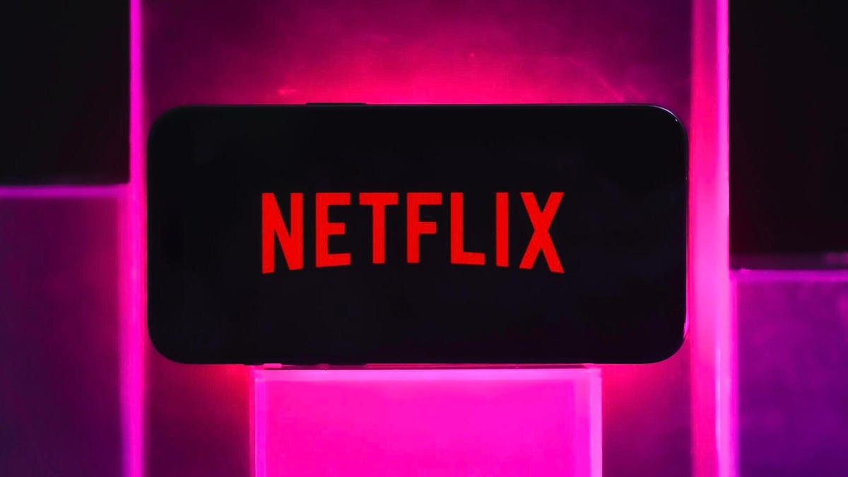 Netflix logo on a phone