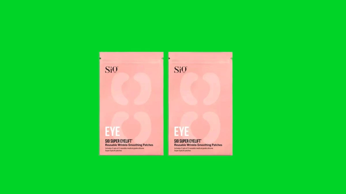 Eye patches on green background