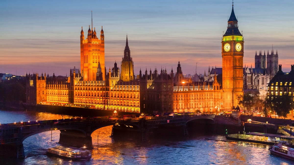 View from London Eye Observation Wheel on Houses of