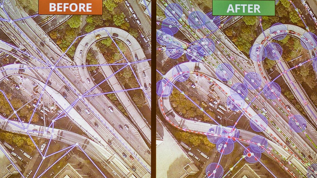 Google spends a lot of time correcting data it receives. Here, the left side shows the original data from the U.S. census program. At right is Google's corrected version.