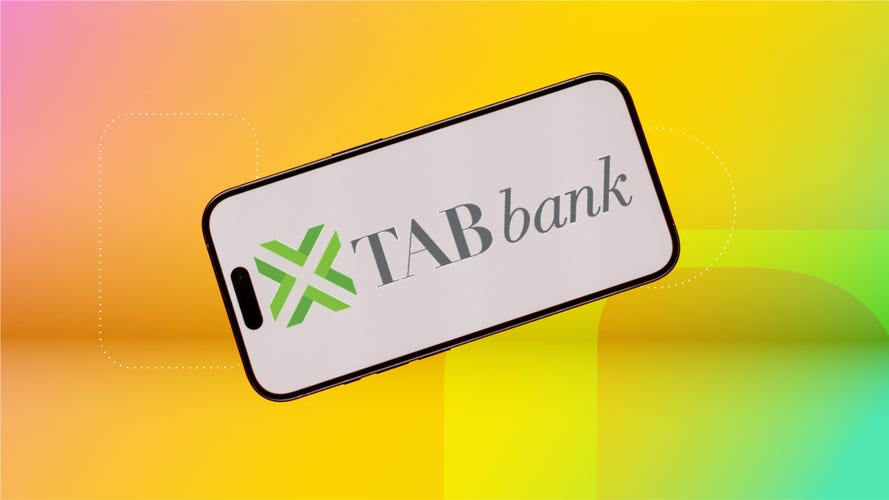 TAB Bank logo on phone