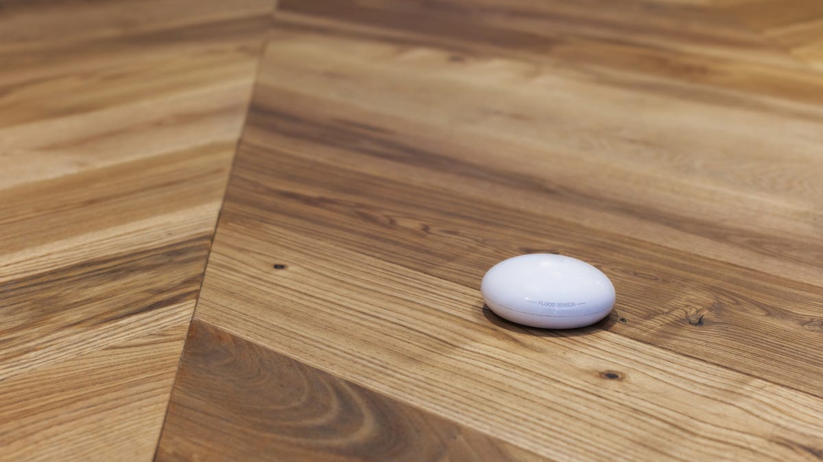 leak sensor on a hard wood floor