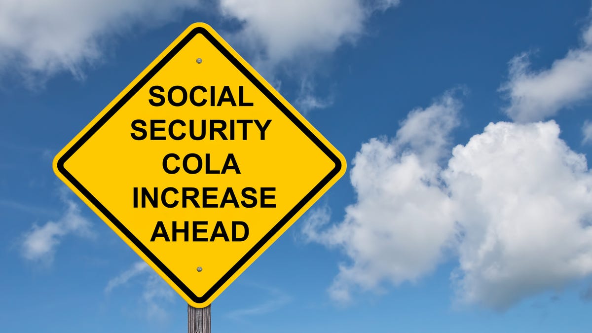 Sign reading "Social Security COLA increase ahead"