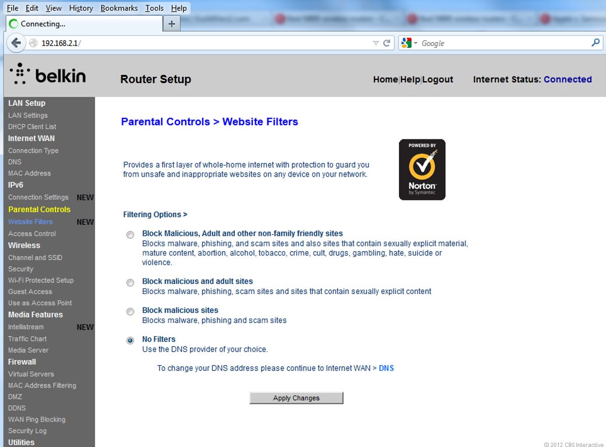 The new Belkin's Web interface is similar to that of previous Belkin routers: well-organized and rather oversimplified.
