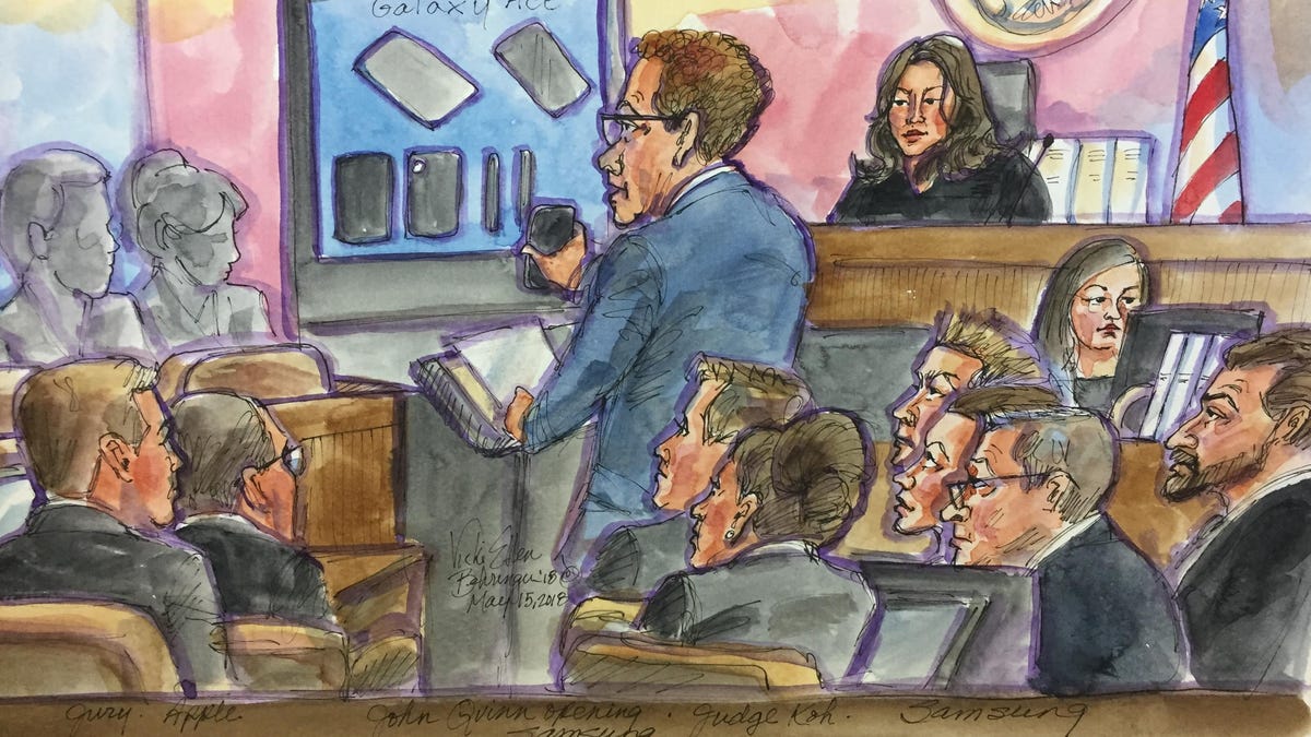 Samsung attorney John Quinn argues to jurors that it's tough to tell which Samsung phones violated Apple patents and which didn't.