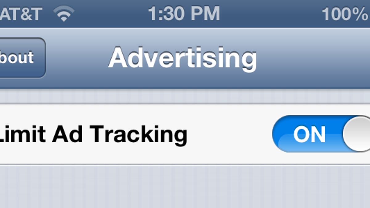 The new advertising control menu.