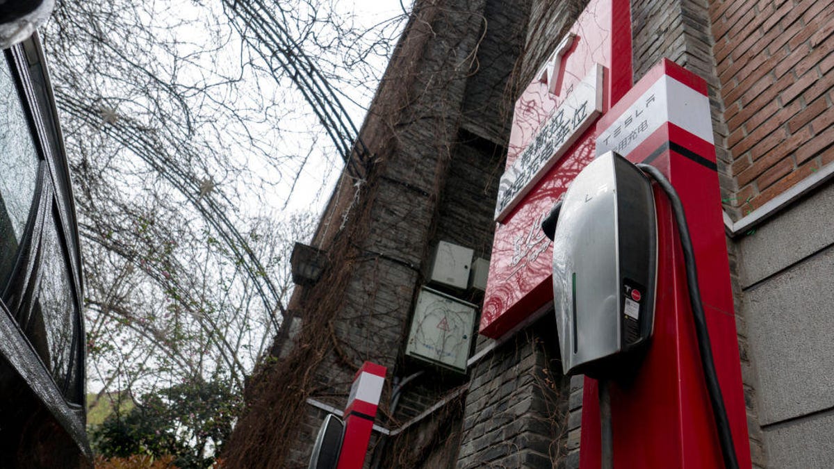 A Tesla charging station. Teslas business in China has