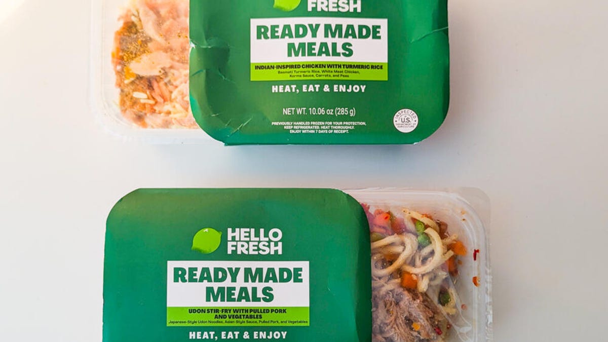 two of HelloFresh's Ready Made Meals on a counter