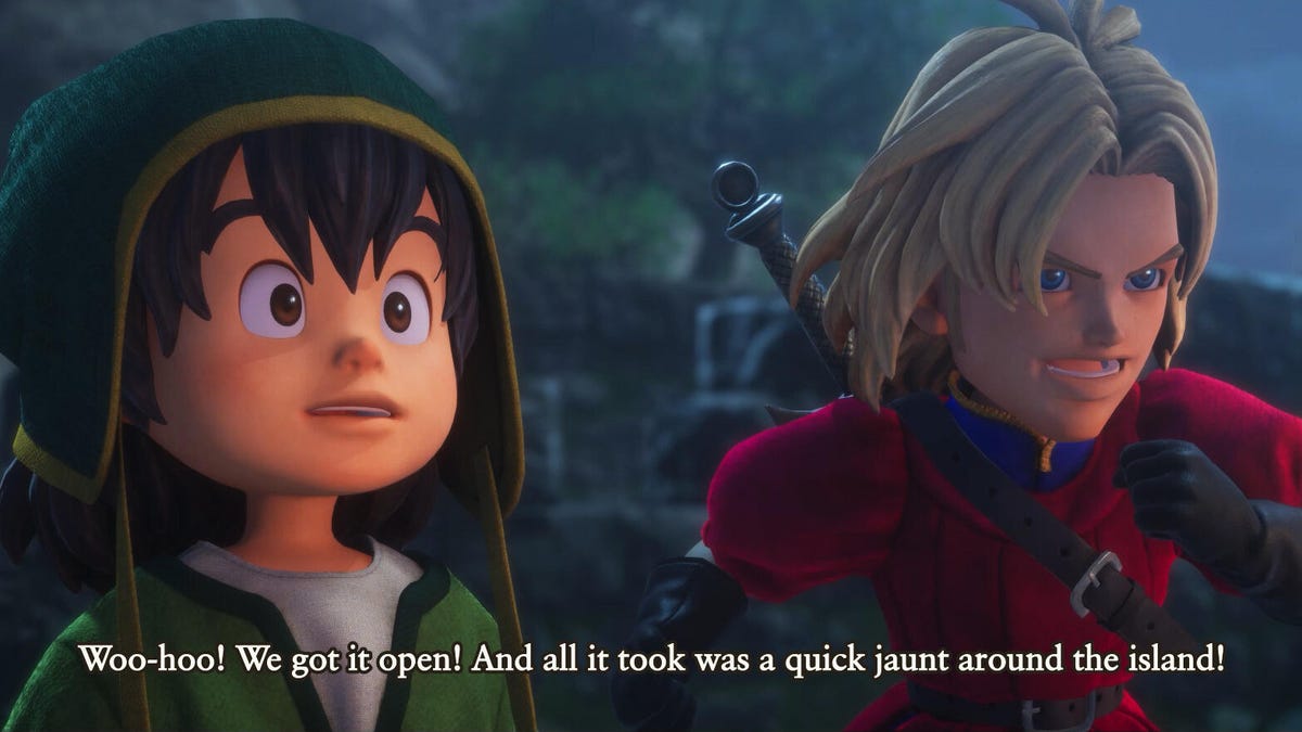 The hero and Kiefer from Dragon Quest 7 talk during a cutscene