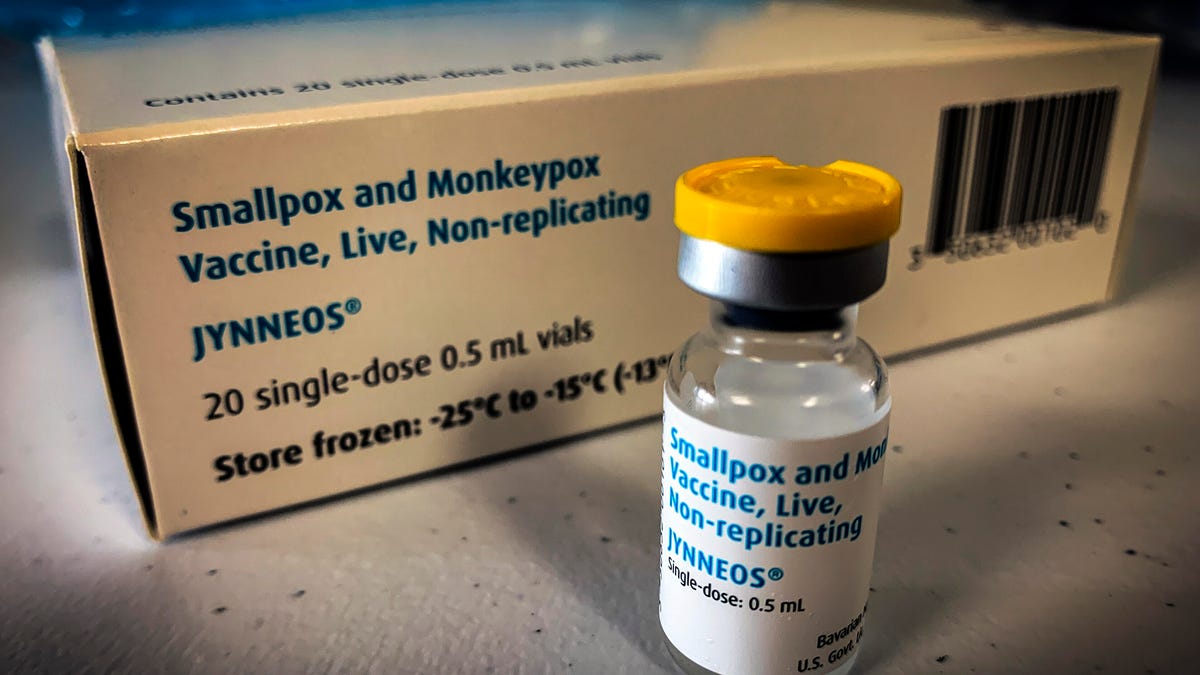 A vial of monkeypox vaccine