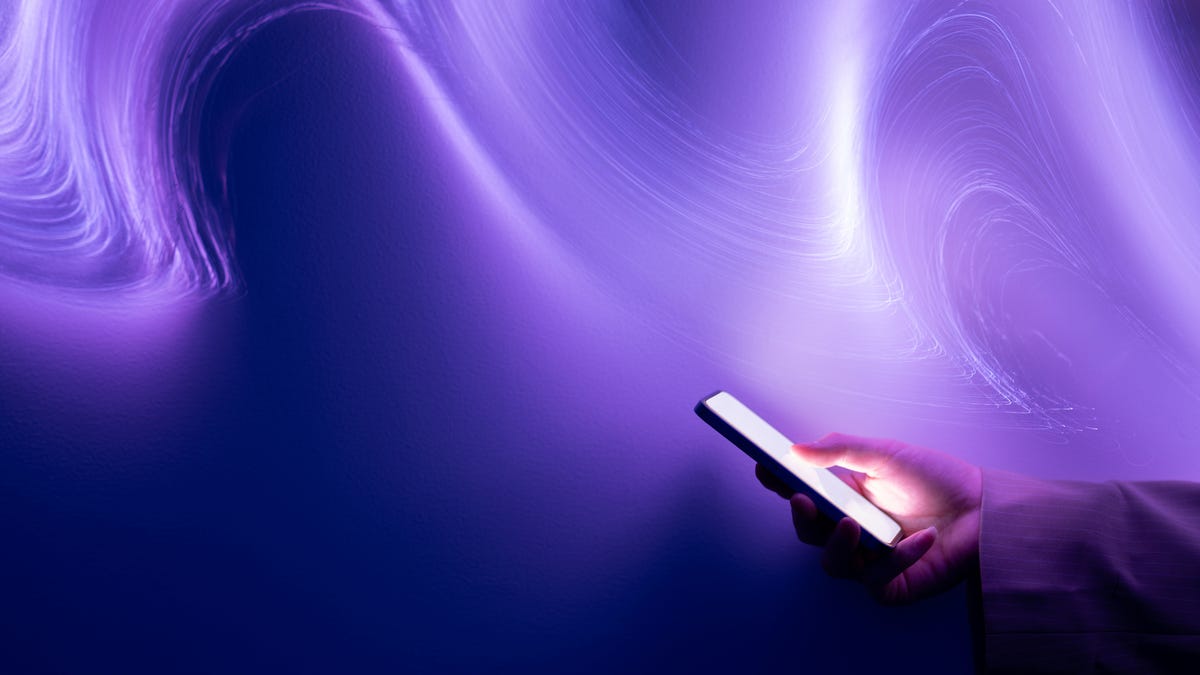 Phone on purple color