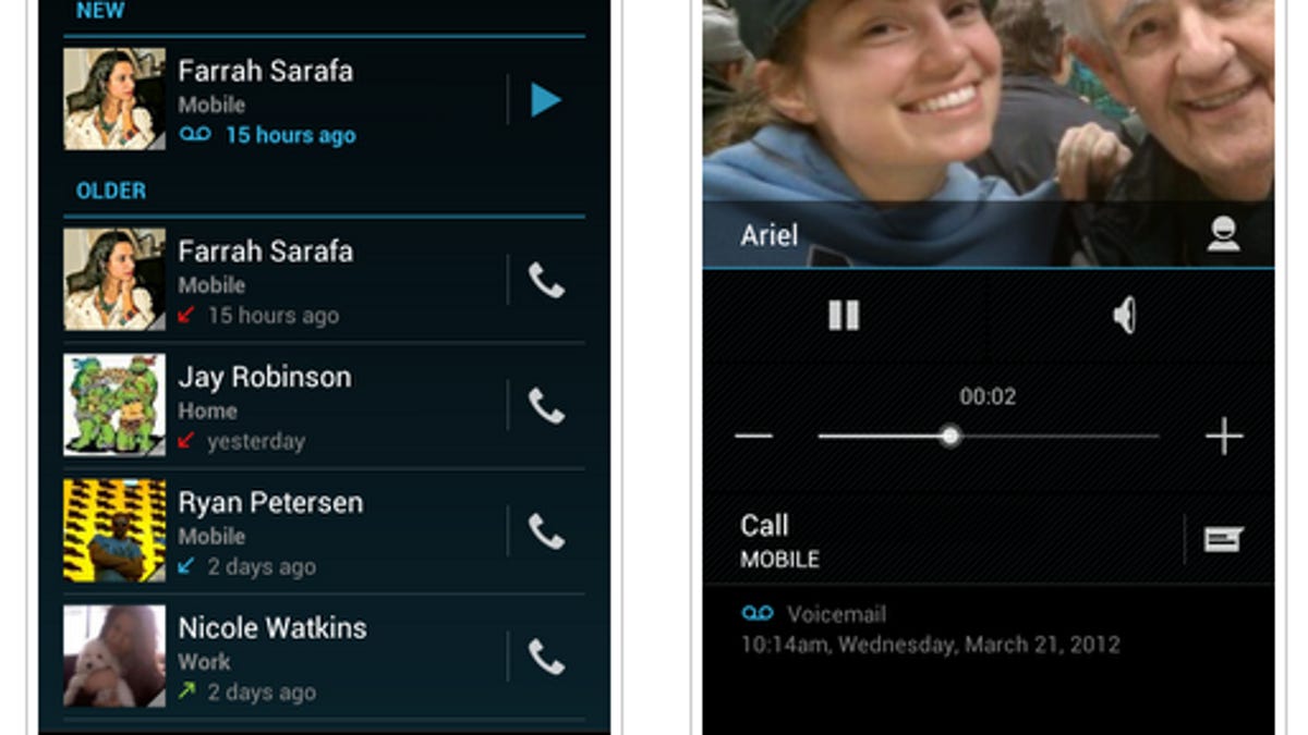 Google Voice on Ice Cream Sandwich