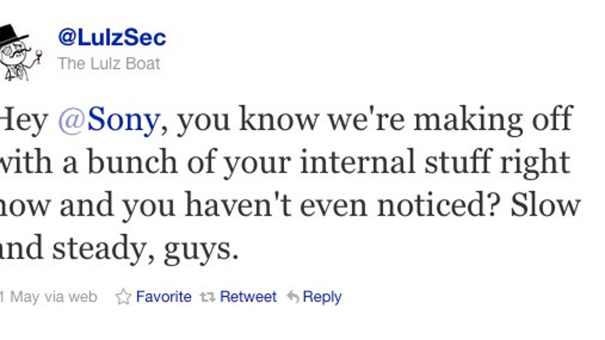 LulzSec is taking tweet shots at Sony.