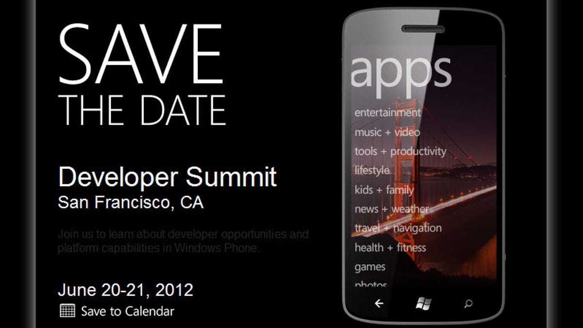 Invitation to Microsoft Windows Phone Developer Summit