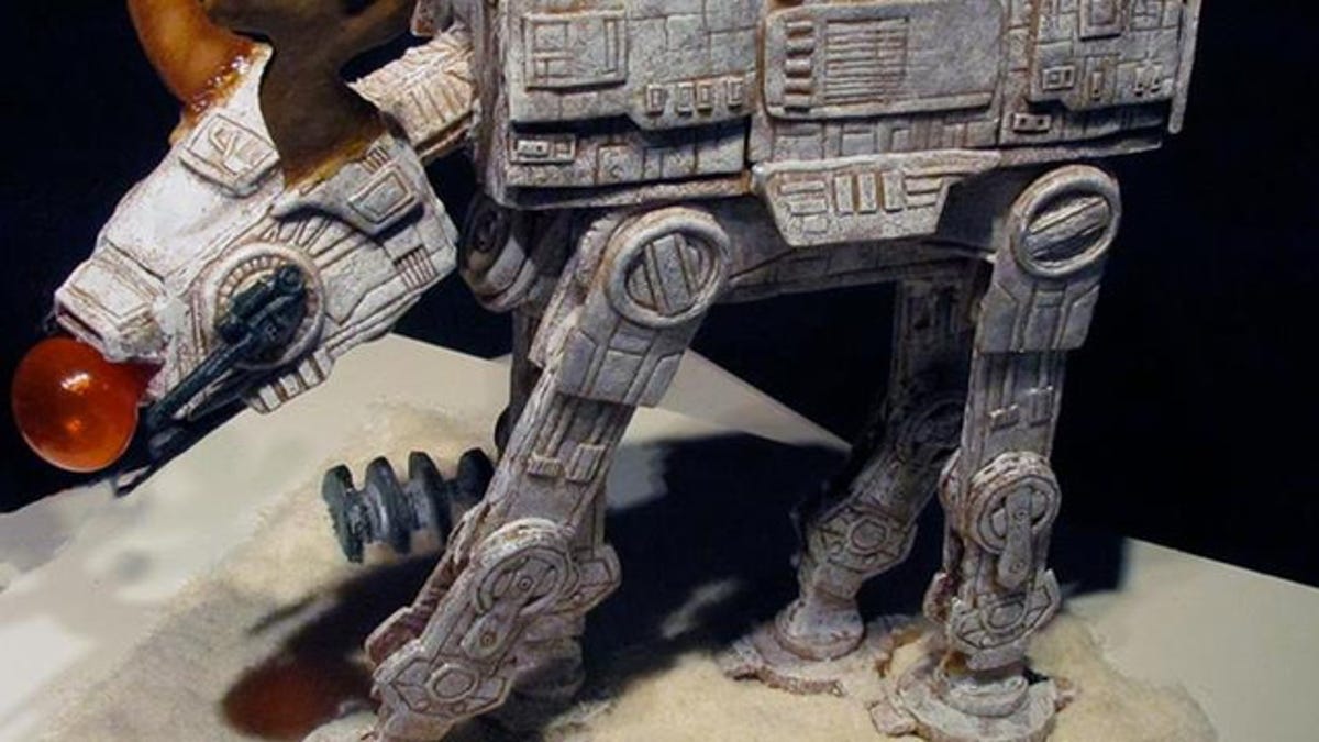 This Gingerbread AT-AT Reindeer has a very shiny, edible nose.