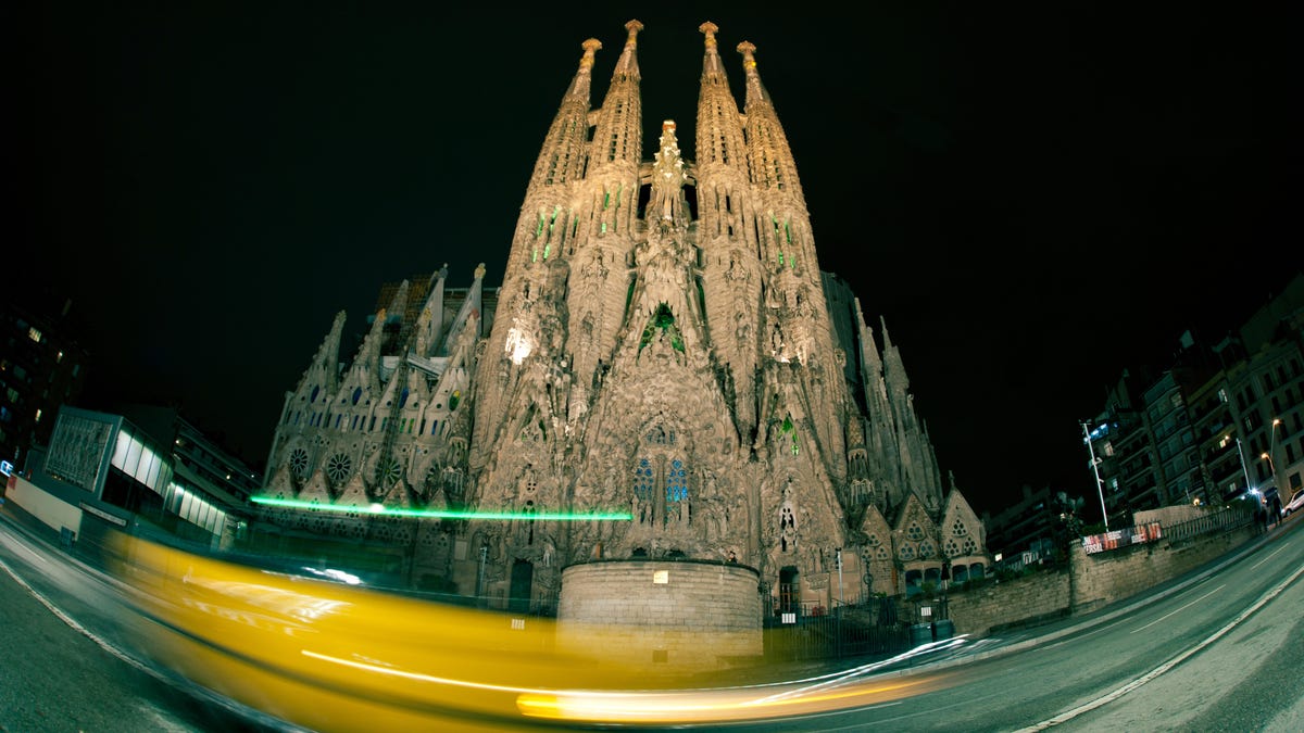 Barcelona's Sagrada Familia at night