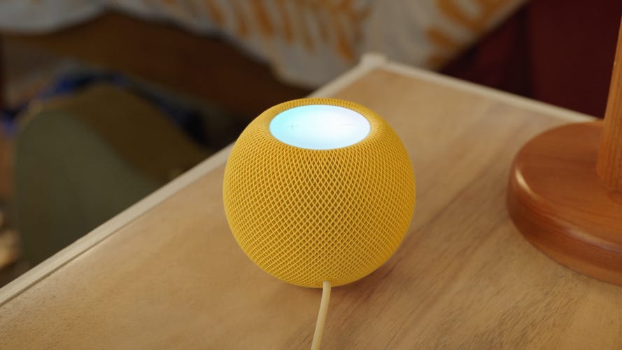 Apple HomePod Mini in yellow