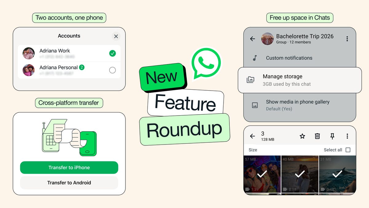 New feature roundup graphic from WhatsApp.