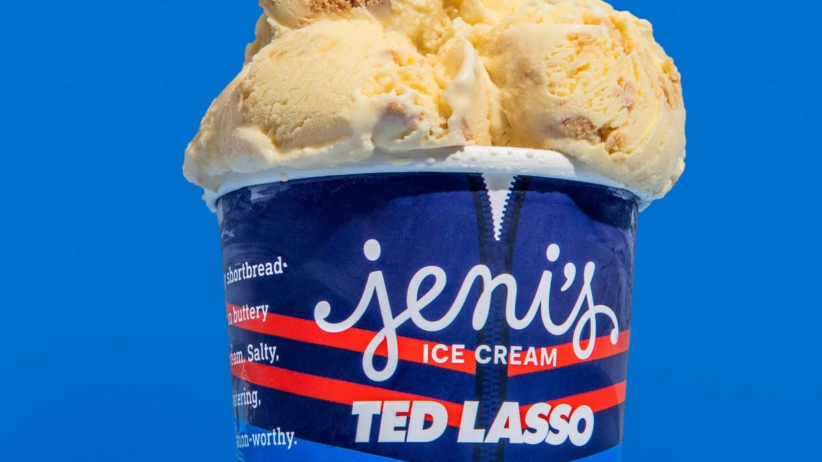 ice cream carton with ted lasso coach jacket design
