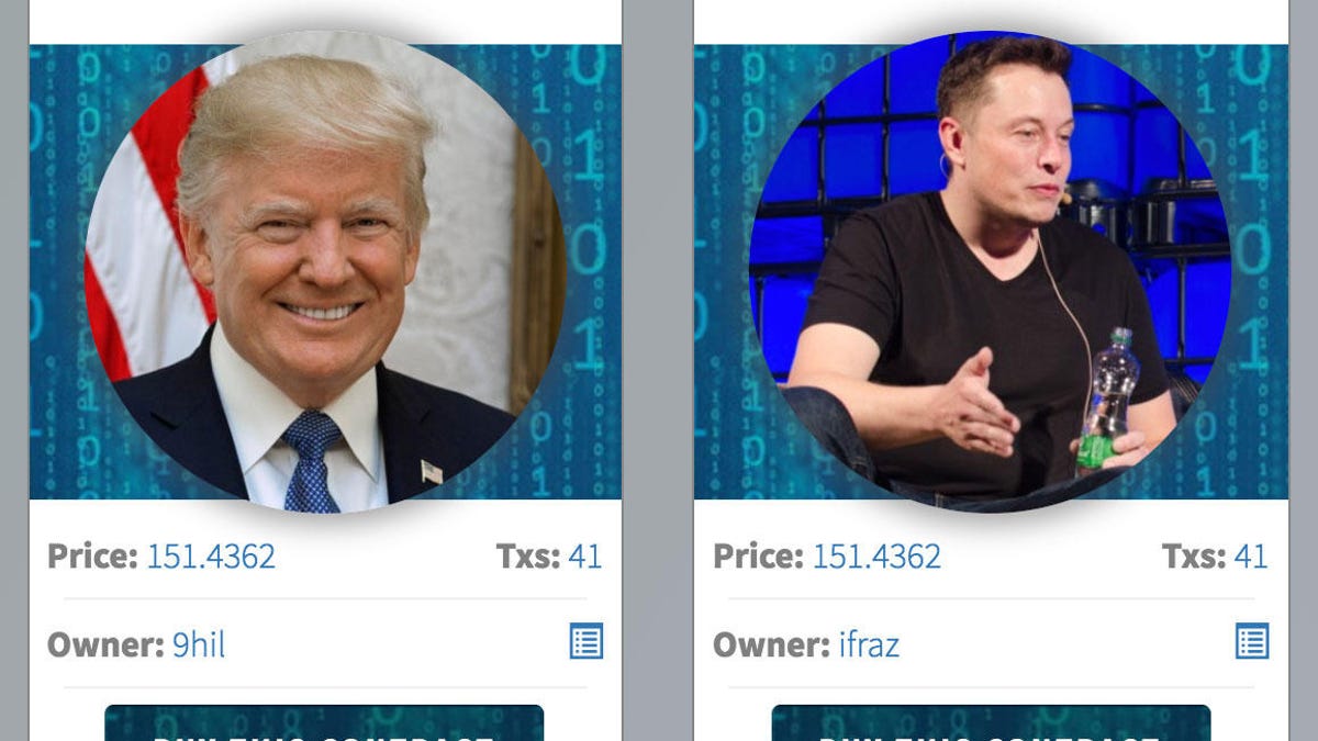 Donald Trump and Elon Musk are in the top rank of virtual value on the Crypto Celebrities market.