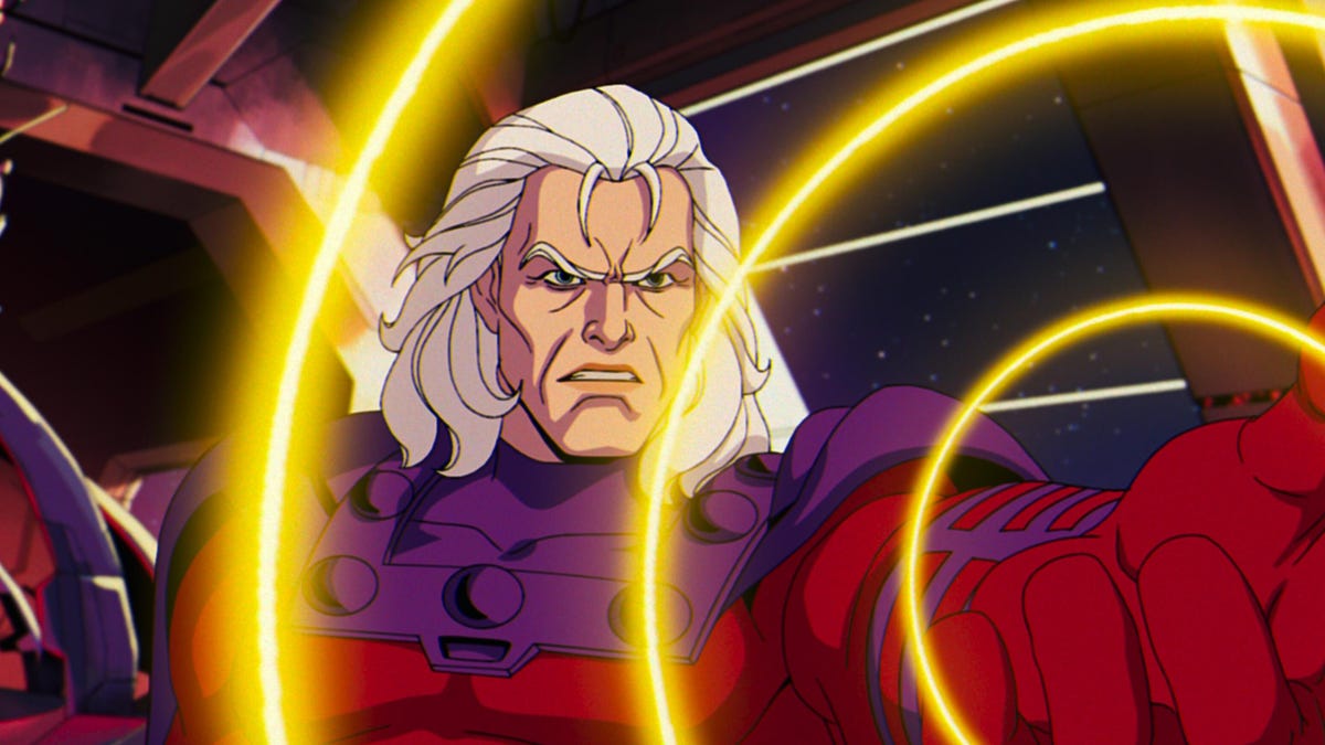 animated magneto uses golden rays to blast