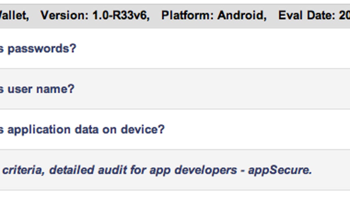 ViaForensics gives a report card of sorts to Google Wallet, noting that it securely stores passwords but doesn't encrypt other data that could be used in a social engineering attack.