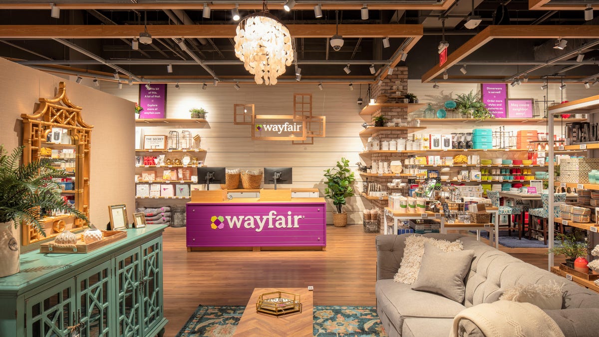 Wayfair store with lots of merchandise