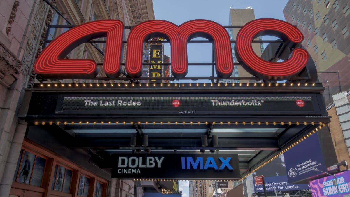 Marquee outside of an AMC theater
