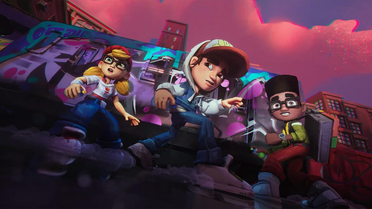 A screenshot of the Subway Surfers City trailer